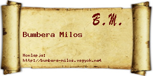 Bumbera Milos névjegykártya